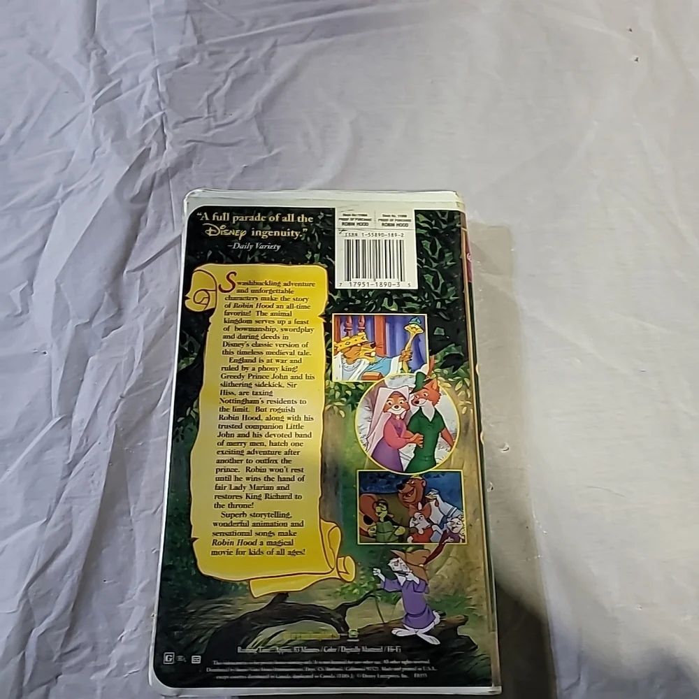 Disney Robin Hood VHS Tape